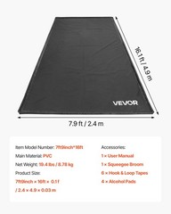 New/Containment Mat, 7 ft 9 in x 16 ft, Non-Slip PVC Garage Floor Mat with a Cle