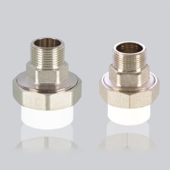 White PPR Pipe Fitting+Copper Nickel Plated Straight Reducing Pipe ID 20mm-90mm