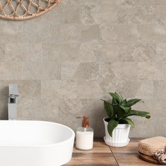 OYASIMI 10 Sheet Stone Beige Peel and Stick Backsplash, 12’’Luxury Ceramic Look