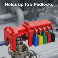 QWORK Ball Valve Lockout, Safety Lock, 1/2″ – 2-1/2″ Diameter, 2 2 Pack, Red