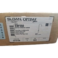 NEW Sloan OPTIMA PLUS EBF550 Battery-Powered Wall Mount Sensor Faucet (3315156)
