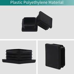 2″ 2X2 Square Tubing Plastic Plugs(10 Pack), 2″x2″ 2 Inch End Black