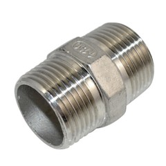 1″ inch Pipe Fitting Hex Nipple NPT 304 Stainless Steel Male x Male connector