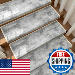 Tanvill Bullnose Stair Treads For Wooden Steps Non-Slip Peel And Stick Carpet