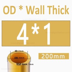 Brass Tube Round 2mm 3mm 4mm 5mm 6mm 7mm 8mm 10mm 12mm 14mm 15mm O.D. x 200mm