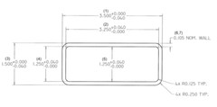 PVC Rectangular tube 1 1/2″ x 3 1/2″ x 12″, same OD as a 2×4 piece of wood!