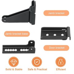 Storm Door Closer Bracket Repair Kit Reinforced Jamb Mount Bracket Black