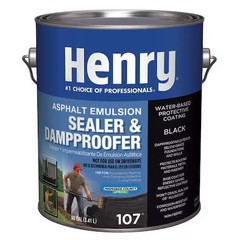 Henry He107046 Sealer & Dampproofer, 1 Gal, Black