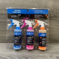 Yoobi Spray Sidewalk Paint Washable 3 Pack Blue Pink Orange Creativity Art
