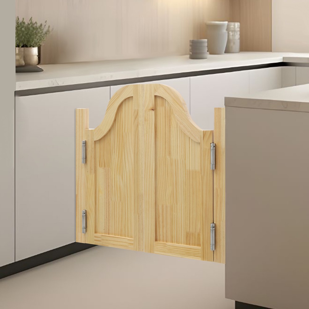 Log Color Partition Door Swing Solid Wood Door for Shop Entrance Partition Door