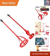 Paint Mixer Attachment Set of 2 – 15.5″ & 14″ Drill Paddle Mixer with 3/8″ & …