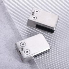 8Pcs Square Glass Clamps Brushed Nickel 64x42x24mm for Glass Shelves Bathroom