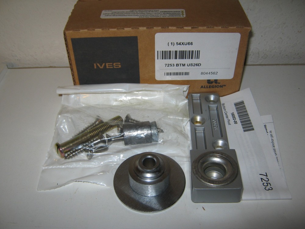 IVES BOTTOM PIVOT HINGE-OFFSET CENTER HUNG-7153 BTM US26D-FREE SHIP-BIN 2