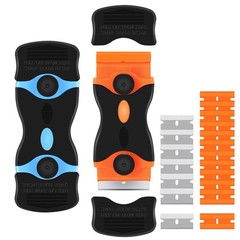 2PACK Razor Blade Scraper, 2-in-1 Scraper Tool 4.7×1.8×0.4inches, Blue+orange