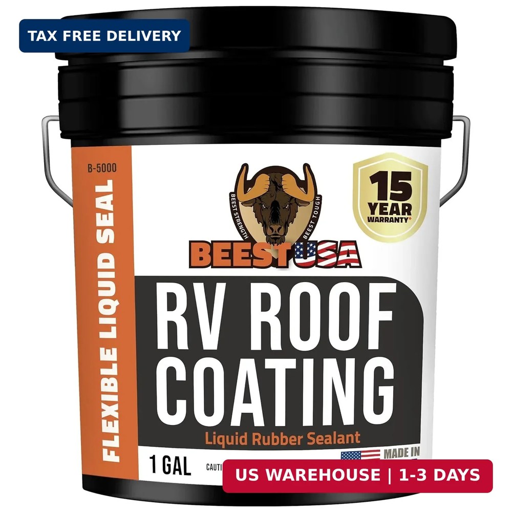 BEEST RV Roof Coating White, 1 Gallon Covers up to 50 sq ft (2 Coats), Solar Ref