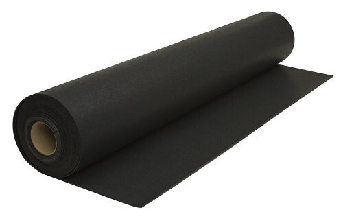 Roppe Recoil Black Rubber Fitness Flooring Rolls 48″x50′ 3/8″ Thick w/ Adhesive