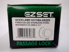 EzSet Door Passage Lock STAINLESS Steel Finish BP-101T-BA US32D 2 3/4″ 2 3/8″