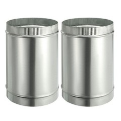 8 x 12 Inch Round Dryer Duct, 2PCS Galvanized Steel Air Vent Duct, Silver