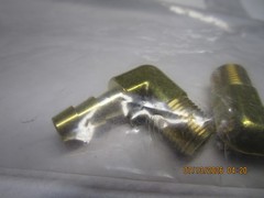 1/4″ Hose x 1/8″ Male NPT Brass 90° Elbow Barb QTY 2