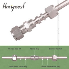 Stainless Steel 304 Compression Fitting 1/8 Inch OD Tube x 1/4 NPT Male 2 PCS