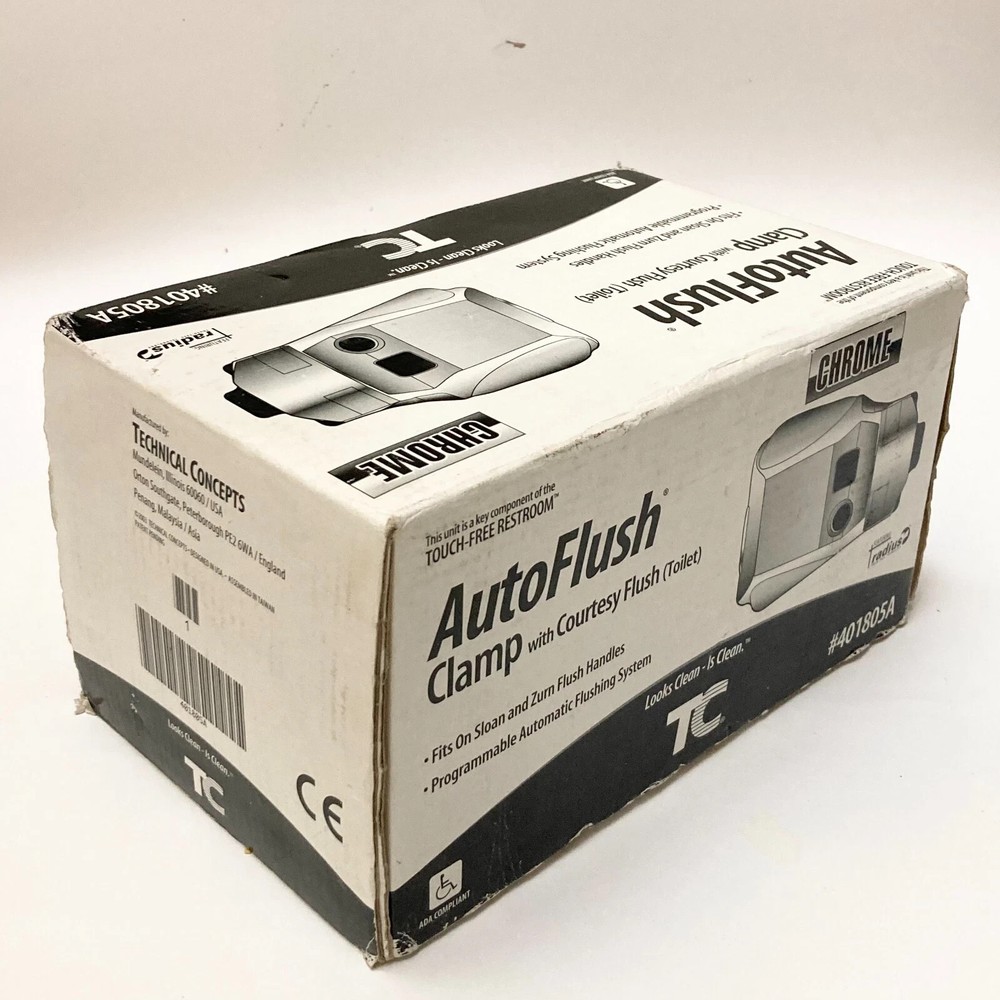 Technical Concepts TC 401805A CHROME Auto Flush Clamp-On Toilet Flushing System