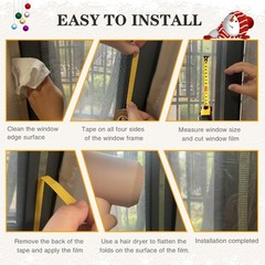 63” x 236” Window Insulation Kit POF Window Sealer with 4 Double-Sided Tap…