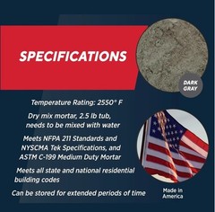 Rutland Dry Mix 211 Refractory Mortar 2.5 Pound – USA-Made High Temperature…