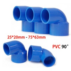 PVC 90° Elbow Reducing Pipe Fitting Reducer Socket Coupling I.D. 20mm-75mm Blue