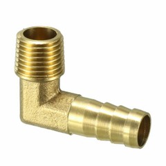 Brass Barb Hose Fitting 90 Degree Elbow 10mm Barbed x 1/4 PT Male Pipe
