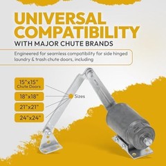 Rotary Hydraulic Roto Door Closer for Laundry & Trash Chutes – Heavy Duty Adj…