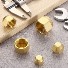 2Pcs 1/2″ Tube OD Brass Flare Cap 3/4″-16 UNF Female Thread SAE Pipe Fitting