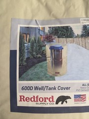 Redford Supply 600D Custom Well Tank Cover 28″ x 24″ Beige PVC Oxford Polyester