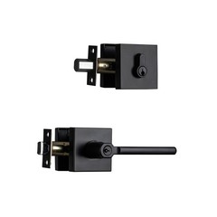 NCL Elegant Entry Door Lever with Single Cylinder Deadbolt, Matte Black Exter…