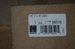 2 Hager 33E 4″X16″ US32 Door Pull Plate Handle Chrome Stainless Steel Commercial