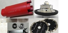 3/16″ Granite concrete Demi Bullnose Bit 1 3/8″ core bit 6″ travertine saw blade