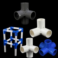 Blue/Grey/White PVC Cubic 4/5/6-Way Fitting Coupling Pipe Fitting Dia 20mm~50mm