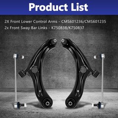 Front Lower Control Arm w/ Ball Joint Sway Bar Link 2015-2019 Honda Fit 4Pcs