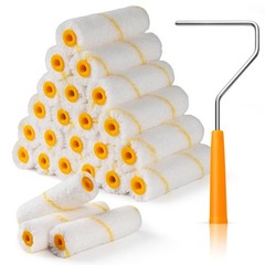 Mister Rui 24 Pieces 4-Inch Paint Roller Covers – 9mm Nap yellow stripe