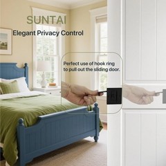 SUNTAI Privacy Sliding Door Lock with Pull, Solid Brass Pocket Door Privacy L…