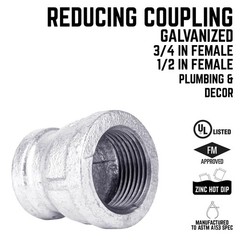 BK Products 511-343HN Iron Reducing Coupling 3/4 x 1/2 FPT Dia. in. (Pack of 10)