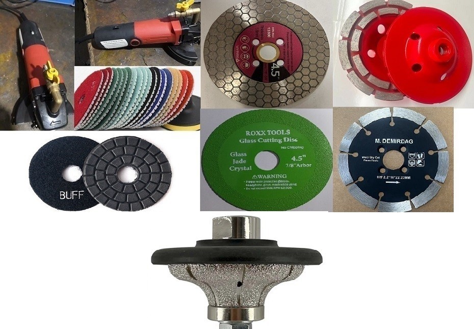 Diamond Tool Kit for Cutting Profiling Grinding Polishing Granite Stone F25 OGEE