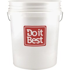 Do it Best 5 Gal. White Bucket with Red Logo 1123280 SIM Supply, Inc. 1123280