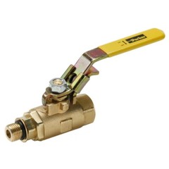 Parker 3/8″ NPTF x 3/8″ NPTM Brass Industrial Ball Valve 600 PSI Locking Handle