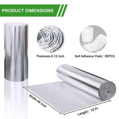 Reflective Insulation Foam,48″ x 10 Ft Window Insulation for Summer Heat,Alum…