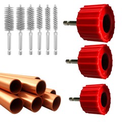 3pcs Copper Pipe Cleaners Plumbing And Heating Plumbing With 6 Wire Bristles