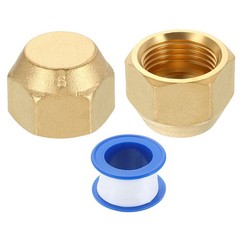 2Pcs 1/2″ Tube OD Brass Flare Cap 3/4″-16 UNF Female Thread SAE Pipe Fitting