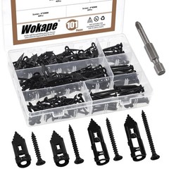 201PCS 100 Set Self-Drilling Anchors Kit, 4 Different Sizes Black Galvanized …