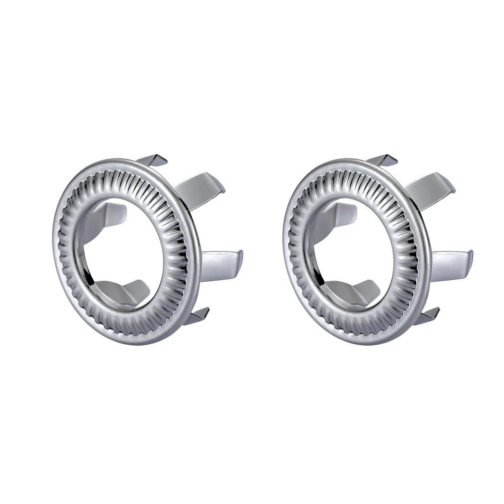 2 Pack Sink Overflow Ring, WOWOW Brass Trim Brushed Nickel