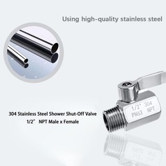 Shower Head Shut Off Valve, 304 Stainless Steel 1 x 2.7 x 1.8 inches, Silver