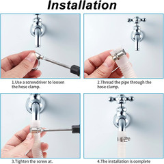 20Pcs Stainless Steel Hose Clamps Assortment Kit 1/4-2 in Plumbing Automotive